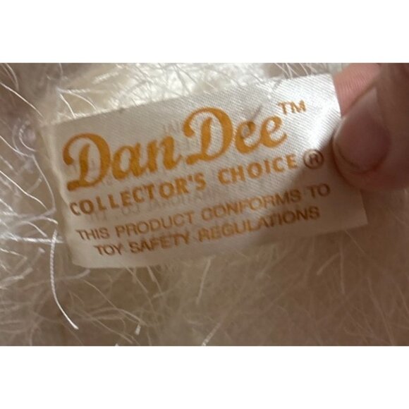 Dan Dee Collectors Choice White Fuzzy Teddy Bear With Mask & Bow Tie Orange Paws - Picture 5 of 6